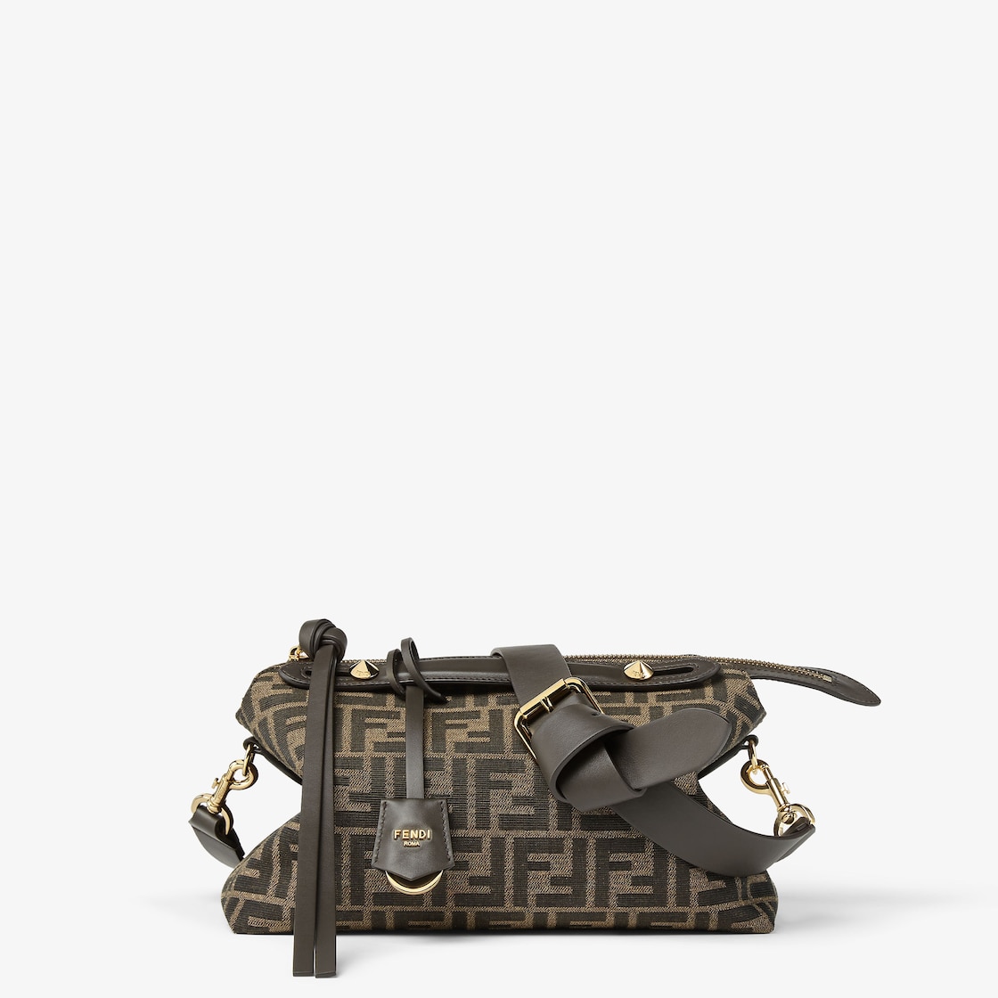 FENDI By The Way Soft Medium Brown FF jacquard fabric bag - Image 5